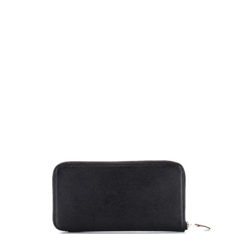 Hermes Azap Zip Around Wallet Silk'in Epsom Long Black 2486001